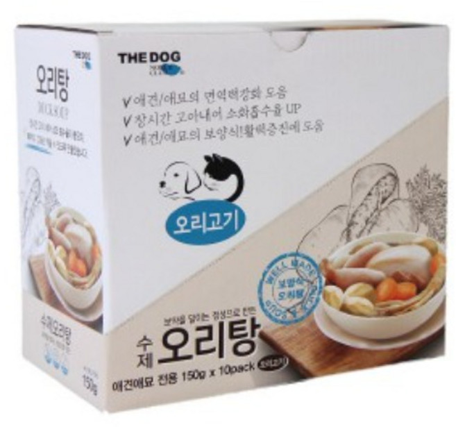 더독 수제간식 오리탕 150g 1Box(10개입), 선택/단일상품