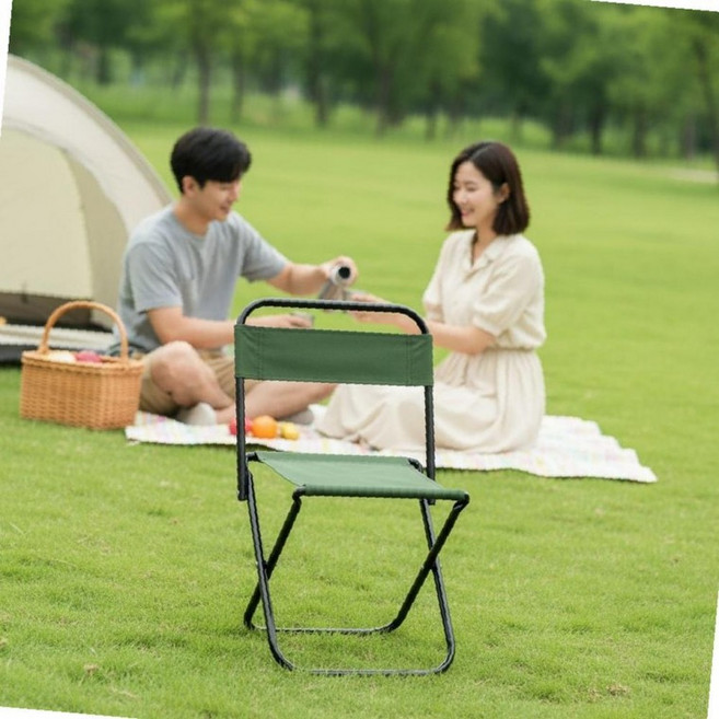 휴대용 초경량 접이식 캠핑 체어 등받이 낚시용 야외 안락 의자, 1개, 랜덤(요청사항기재)
