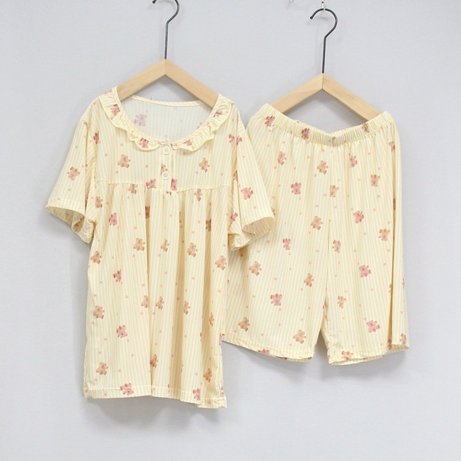 [서울양품점] 여주니어 아이스쿨 냉감 캐릭터 반팔상하세트 아동잠옷 홈웨어 실내복