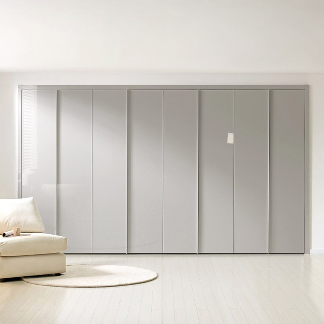 보루네오 슬라이딩 붙박이장 여닫이 맞춤시공 모음1, 03.샤인여닫이-그레이