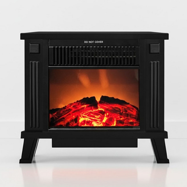 한스전자 LED불멍 감성히터 미니벽난로 전기불멍, 블랙