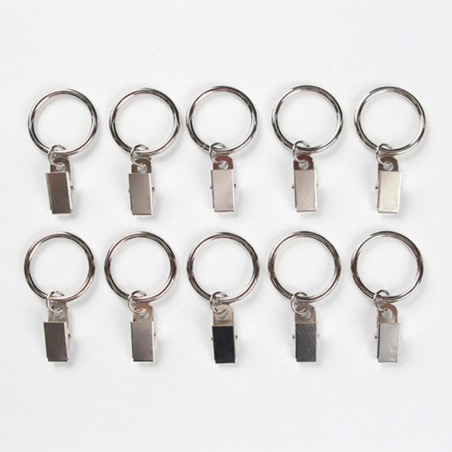 세류홈 커튼 집게링 일자형 38mm, SilverColor, 30개