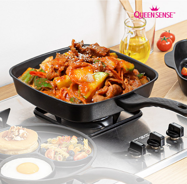 퀸센스 블락 프라이팬 IH 와이드 사각팬 28cm, 1개