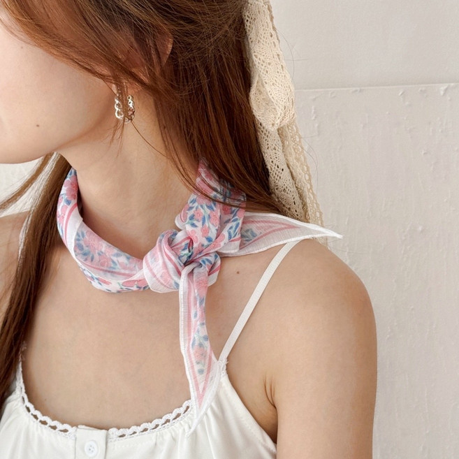 이레터치 국산 인견 마름모 여성 스카프 여름