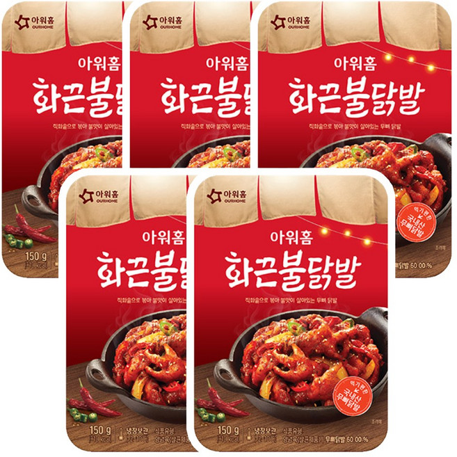 아워홈 신당동식 화끈불닭발, 5개, 150g