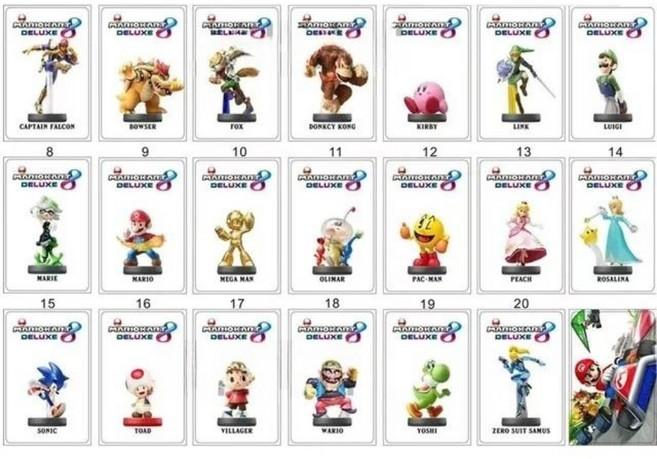 젤다 아미보 카드 파이어 엠블렘 NS 스위치 NFC 카드 태그, 20장 마리오 카트 8 디럭스