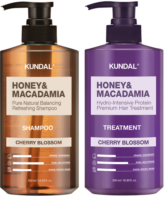 쿤달 네이처샴푸500ml + 트리트먼트500ml 체리블라썸향, 1개, 1L