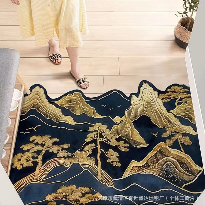 簡約山丘玄關入戶門地墊絲圈刮泥蹭土可裁剪pvc門墊進門除塵地墊