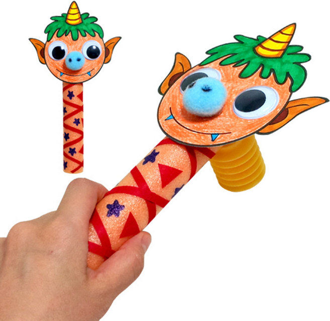 md 만들기대장 도깨비 뿅망치 만들기 약 140x250mm 도깨비 방망이 DIY 색칠 꾸미기 도안 색칠 백업 뿅뿅이, 단품