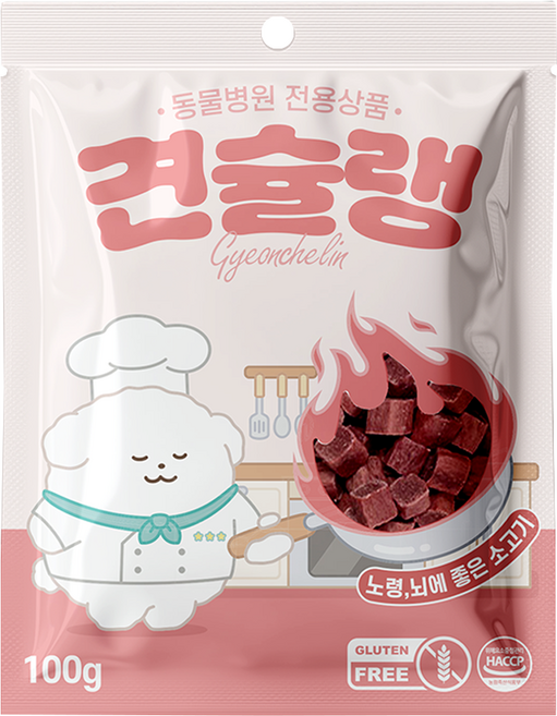 견슐랭 강아지 동물병원 기능성 간식, 소고기, 100g, 3개