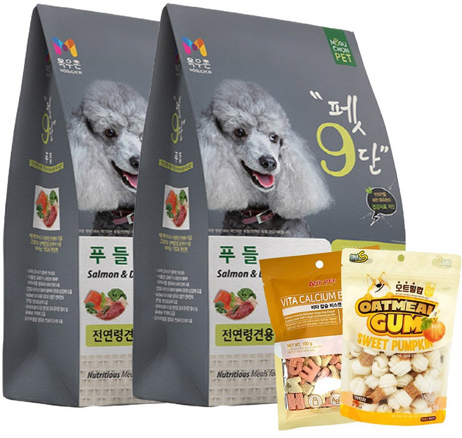 목우촌 펫9단 푸들 + (지나스껌 1종+비스켓 1종) 증정, 2개, 1.8g