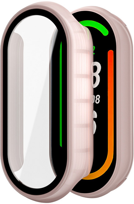 SKENOS 샤오미 미밴드10 9 강화유리일체형 보호케이스 보호필름 케이스, 1개, 핑크