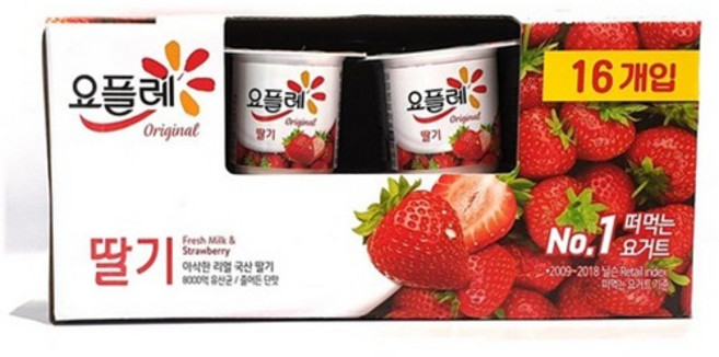 빙그레 요플레 딸기 요거트 85g x 16, 16개