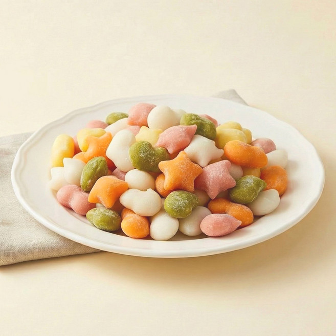 오색 모양 떡국떡 1kg 별모양 하트모양, 3개