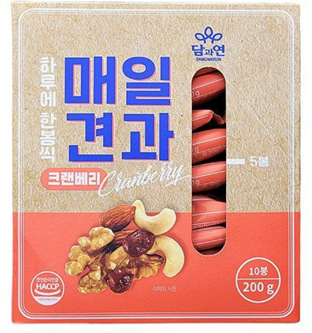 담과연 매일견과 크랜베리 200g (10봉), 1개