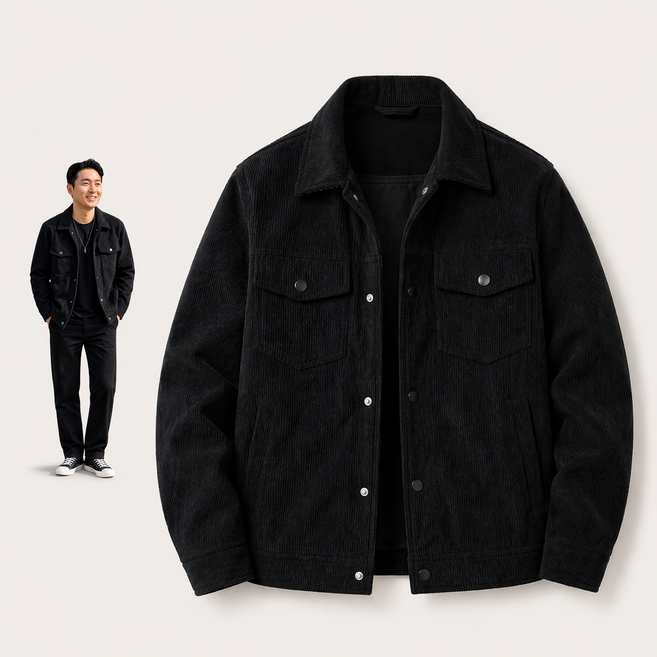 코어리브 남자 봄 간절기 자켓 코듀로이 셔츠형 칼라 캐쥬얼 골덴 점퍼