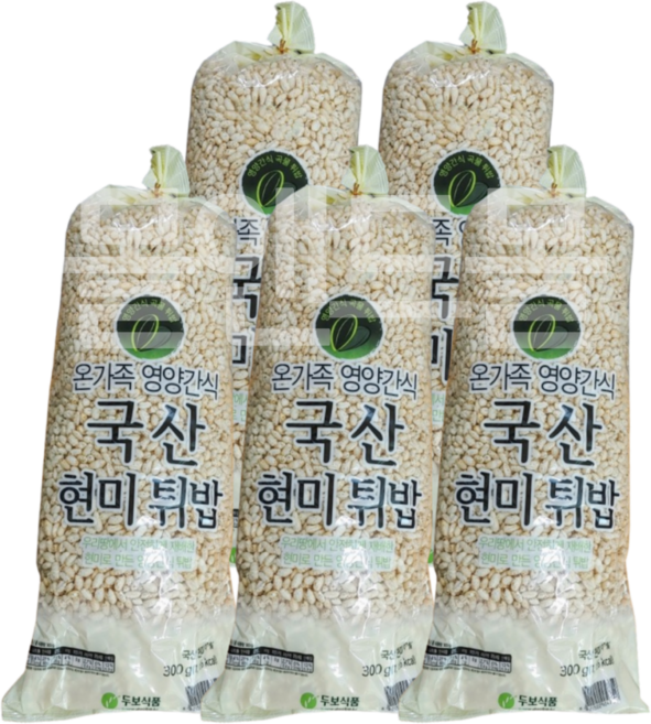 국산 현미 튀밥, 5개, 300g