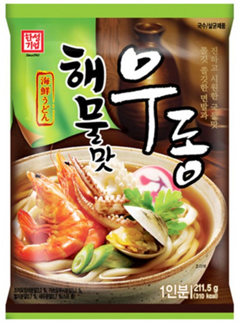한성기업 해물맛 우동, 211.5g, 10개
