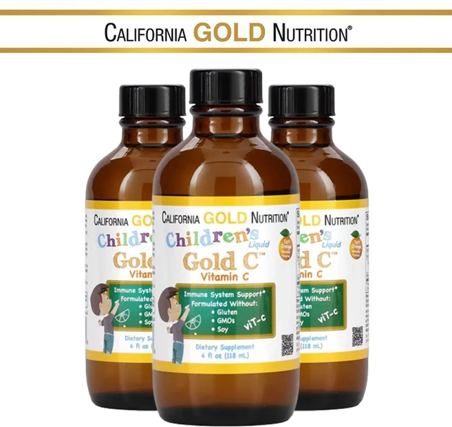 [1+2] 캘리포니아 골드 뉴트리션 CGN 어린이용 액상 비타민C 오렌지맛 118ml, 기본, 1개 - 쿠팡