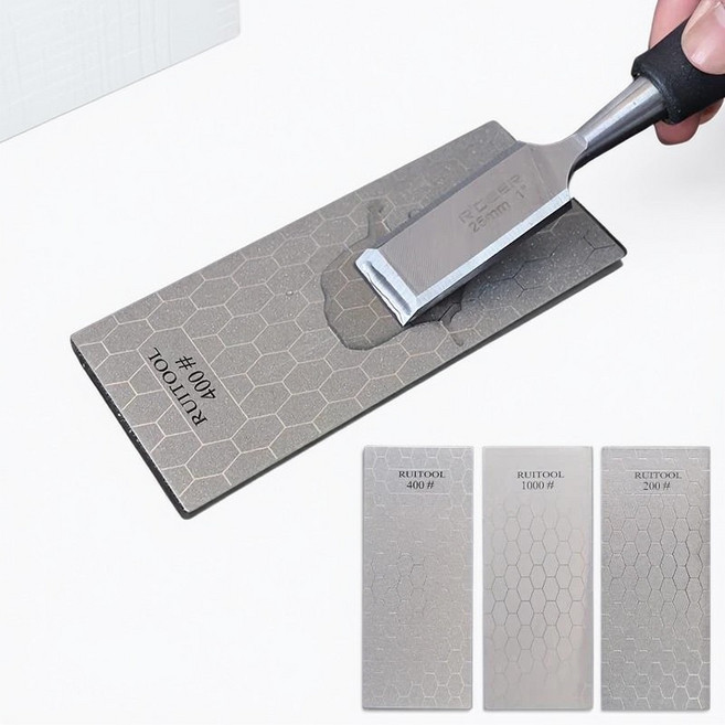 칼 연마 벌집형 다이아몬드 숫돌 3종 세트, 1세트, 그레이