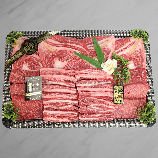 [황우마을] 구례 지리산 투뿔 명품 한우 소고기 선물세트 부직포포장, 갈비찜 세트 (2.5kg)