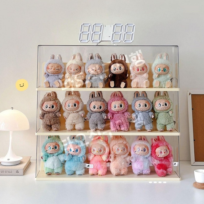 라부부진열장 장식장 진열대 피규어 케이스 수납함 보관함 소품 아크릴 디스플레이, C.크림옐로우 1팩