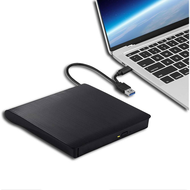 3개의 USB 포트와 2개의 TF/SD 카드 슬롯이 있는 노트북 Mac용 외장 CD DVD 드라이브 MacBook Pro Air iMac PC Windows 11 / 10 8, 2 In 1