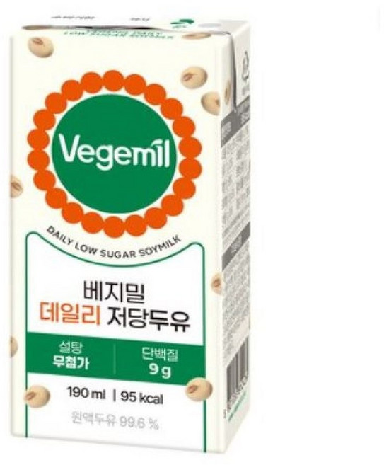 베지밀 데일리 저당 두유, 190ml, 24개
