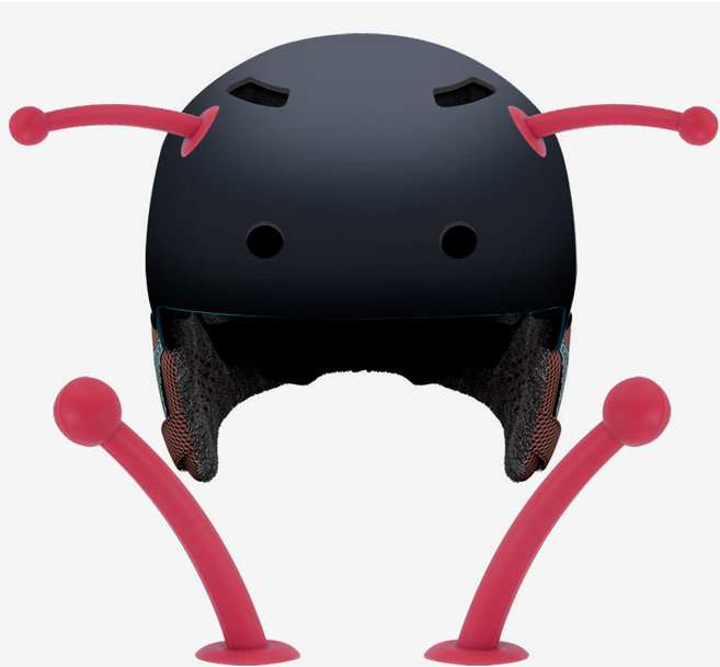 오토바이 헬멧 3D 입체 포인트 부착 악세사리 더듬이, 레드