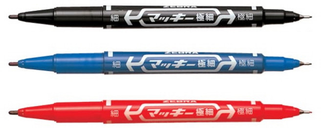 (제브라) 맥키 엑스트라 파인 마카 (10개) (3칼라), 레드