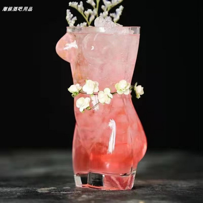 특이한 몸매 맥주잔 유리 컵 칵테일 글라스 술잔 모양, A, 1개