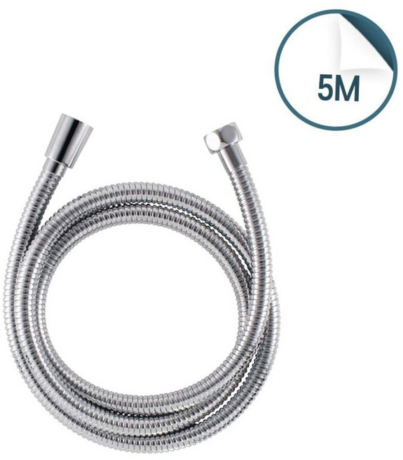 욕실 베란다용 스테인리스 5m 롱 샤워기 호스 메탈줄 욕실청소호스 샤워기줄