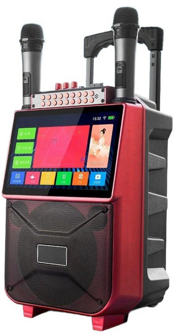가정용 노래방 기계 노래 풀세트 이동식 차량용 홈 듀엣 듀얼 노래방기계, 22인치 블루투스