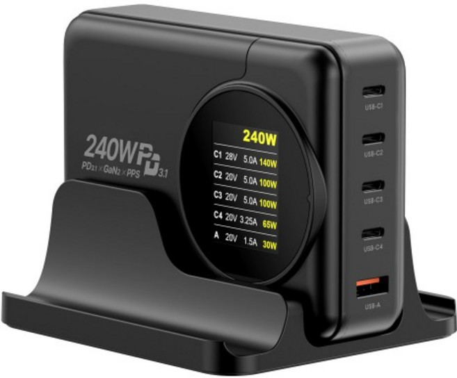 접지 GAN2-LCD240W-PD3.1(블랙/스탠드), 검정, UM2 접지 GAN2-LCD240W-PD3.1