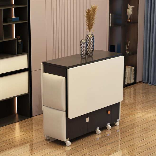 확장형 공간활용 가정용 접이식 식탁 이동식 개폐식 단순, 01 1.2m 직사각형 흰색  검은색 캐비닛