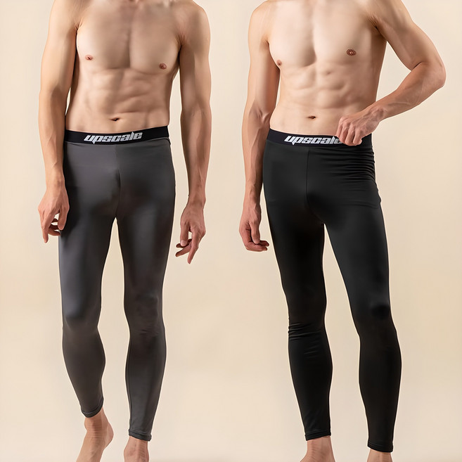 업스케일 남성용 기모 발열내의 타이즈 1+1 2매 세트