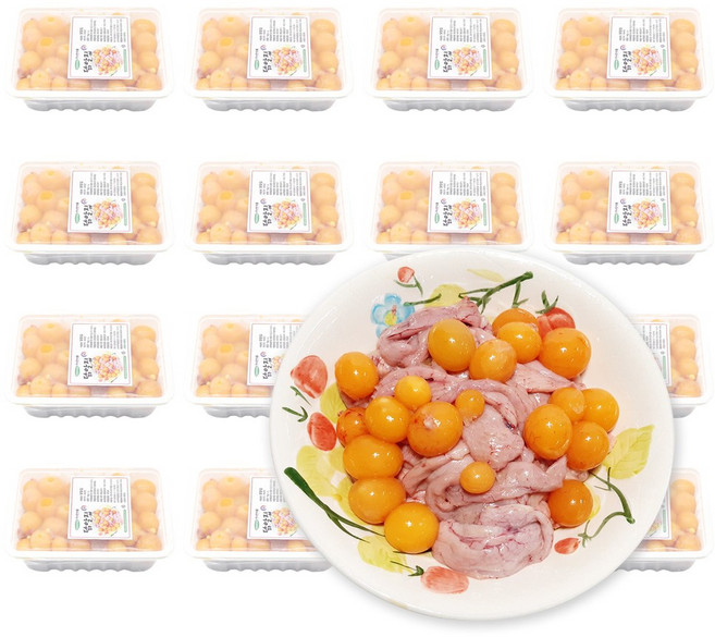 가나안식품 [도매] 닭알집 18팩 대용량 업소용 국내산 닭내장 알탕 염통 곱창전골, 1kg, 18개