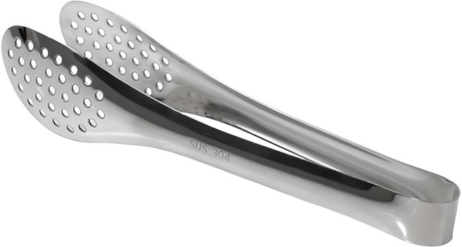키친유 스텐 304 타공 샐러드 집게 180mm, 실버, 1개