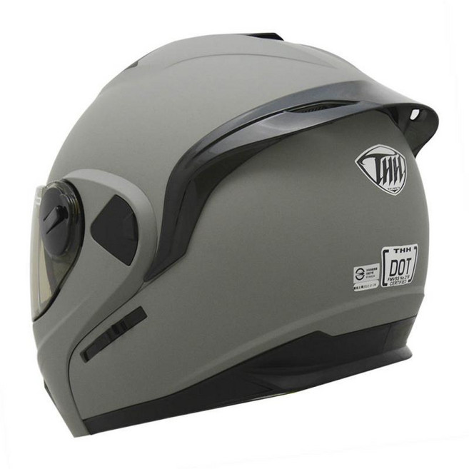 THH T-797N 素色安全帽 全罩 可樂帽 可掀式 可拆內襯, 平光水泥灰
