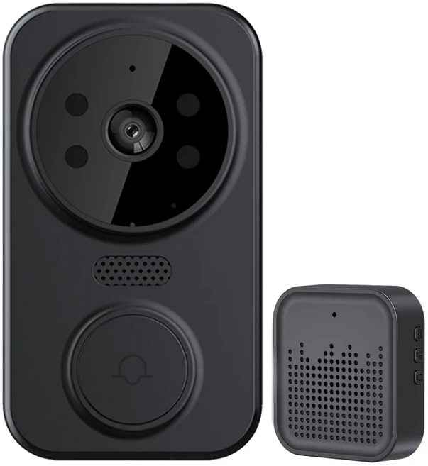 스마트 무선 음성 양방향 인터콤 초인종 출입 통제 시스템 홈 보안, 01 Black