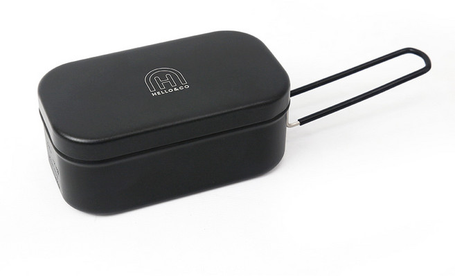 헬로앤코 사각 반합+찜망+파우치 포함, M_800ml, 1개, 블랙