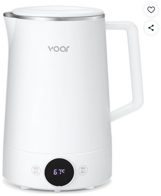 보아르 모노 전기포트 스텐 316 분유 보온 온도조절 커피 포트 전기 주전자 0.8L, VHEP 003WH(전기포트 스텐)
