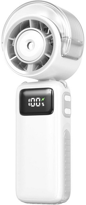 Portable Handheld Misting Fan Foldable 6000mAh USB Rechargeable Personal Turbo Cooling Fan 5 Spee