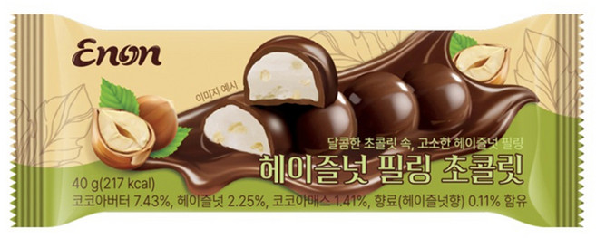 에논 헤이즐넛 필링 초콜릿, 40g, 3개