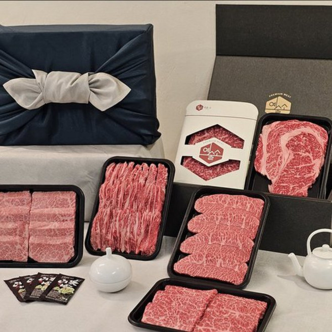 프리미엄 마블링 와규 VIP목함 선물세트 (왕갈비800g+꽃갈비200g+살치200g+등심200g+부채200g), (왕갈비800g+꽃갈비200g+살치200g+등심200g, 1개