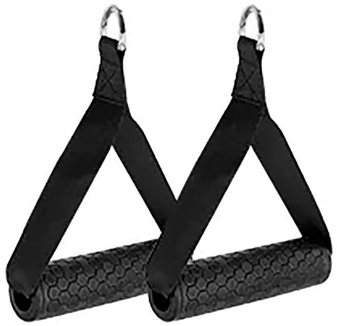 Tricep 풀다운 로프 케이블 부착물 2개 조절 핸들 그립 체육관 홈 저항 밴드 운동 장비, [01] 옵션1, 03 1