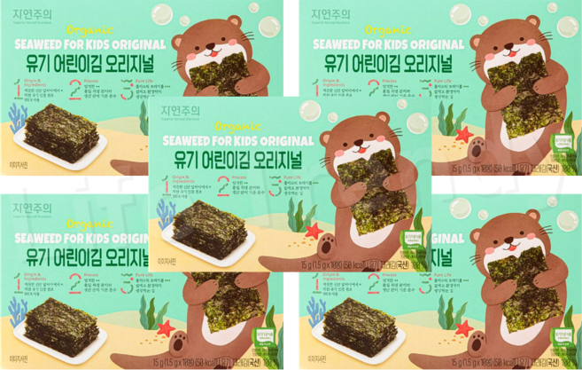자연주의 유기 어린이김 오리지널, 5개, 15g