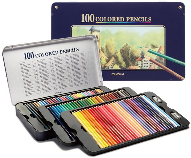 문화사 문화 넥스프로 36색 48색 색연필 틴케이스, 24색