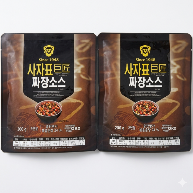 4주년행사 4+4 / 사자표거장 짜장 + 볶음짬뽕 소스 8팩 (16인분), 8개, 200g