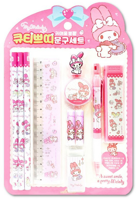 마이멜로디 큐티쁘띠 문구세트 1P, 1개, 혼합색상